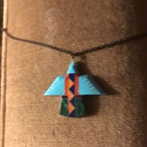 FOUND -Vintage Native American Multi Stone Eagle Necklace - 633 $35 or $30 w/of…